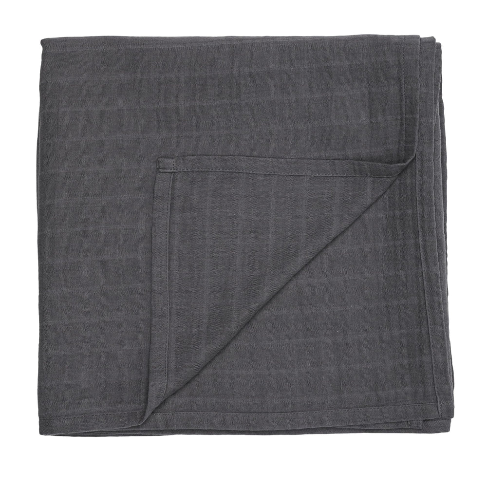Huxie Swaddle soft-grey muslin closeup shows breathable baby comfort.