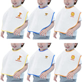 Hwieccogts 6-pack bibs showing full-coverage protection for messy meals and activities.