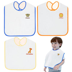 Hwieccogts baby bibs pack front blue yellow brown for full meal coverage