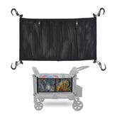 HX AURIZE cargo net mounted on Wonderfold stroller wagon for extra storage.