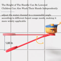 HyabDiop faucet extender-flow-control demonstrates tidy water flow for small hands.
