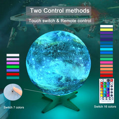 HYODREAM moon lamp remote control usage for color and brightness options
