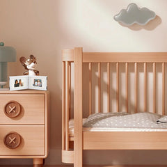Hyuetrsa natural wood frame closeup with white finish and craftsmanship