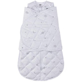 i-Heir Sleep Sack Swaddle 2.0 white preview shows secure newborn sleep