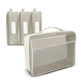 IAMRU toy storage bag beige 4pc set keeps car clutter minimal during trips