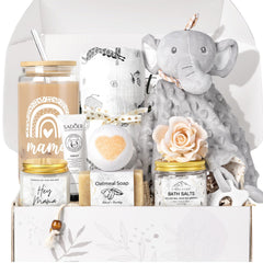 iAOVUEBY new mom gift basket β MAMA glass cup for relaxing beverages after baby