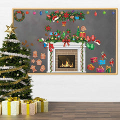IARTTOP Christmas stocking wreath decal grounds seasonal styling in any room.