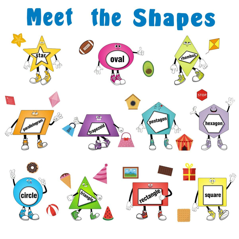 IARTTOP colorful shapes wall stickers full set for vibrant classroom learning decor.