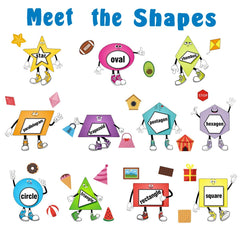 IARTTOP colorful shapes wall stickers full set for vibrant classroom learning decor.