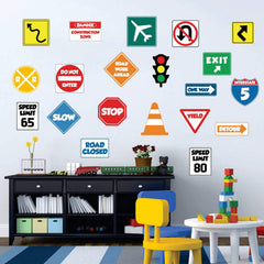 IARTTOP road signs wall decal slow sign—subtle texture and vibrant colors for walls