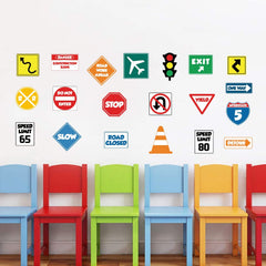 IARTTOP road signs wall decal yield sign—helps early recognition in a colorful setup