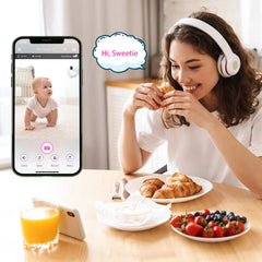 iBaby M8L 360° pan and 110° tilt capture the full room.