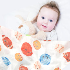IBESTOPIA football-fun swaddle design offering cozy snuggles and visual stimulation