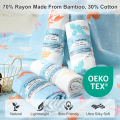 IBESTOPIA Ocean Adventure swaddle shows seashell-drift motif for soft, breathable wrap on outings