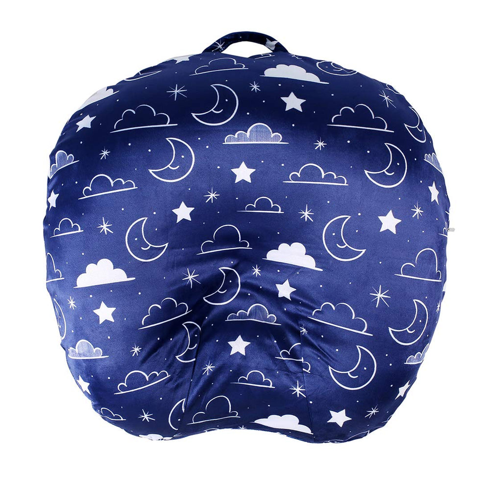 IBraFashion Minky lounger cover in navy stars and clouds, cozy newborn comfort.