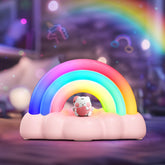 ICARER FAMILY rainbow night light with pink cloud base emits calming bedtime glow