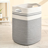 ICERZCZ 78L laundry hamper woven rope with handles, ideal for bedroom organization.