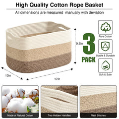 ICERZCZ gradient brown storage basket close-up showing soft durable weave