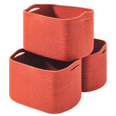ICERZCZ storage baskets brick red on shelf deliver tidy, accessible overflow storage.