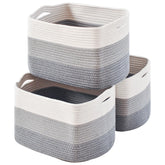 ICERZCZ gradient grey storage baskets front view for stylish clutter management
