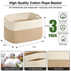 ICERZCZ woven cotton rope bin ideal for nursery toy storage