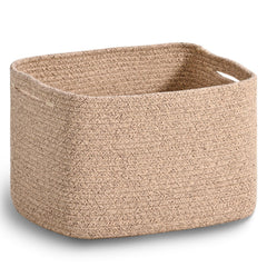 ICERZCZ woven basket close-up weave showing sturdy cotton rope construction for durable organization.
