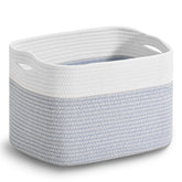 ICERZCZ woven cotton rope storage basket front view for durable organization.