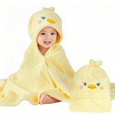 ICKEYOU cute animal hooded towel with a playful hood creates cozy bath time.