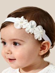 ICKEYOU baby hairband with white bow lace for newborn photography