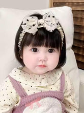 ickeyou baby headband beige bow shows soft skin-friendly fabric for newborn photos