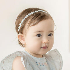 ICKEYOU flower crown lace detail shows soft elastic band for gentle wear.