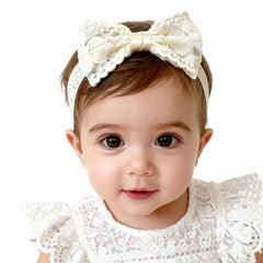 ICKEYOU soft elastic headband with cotton mesh in beige and pink provides gentle comfort.