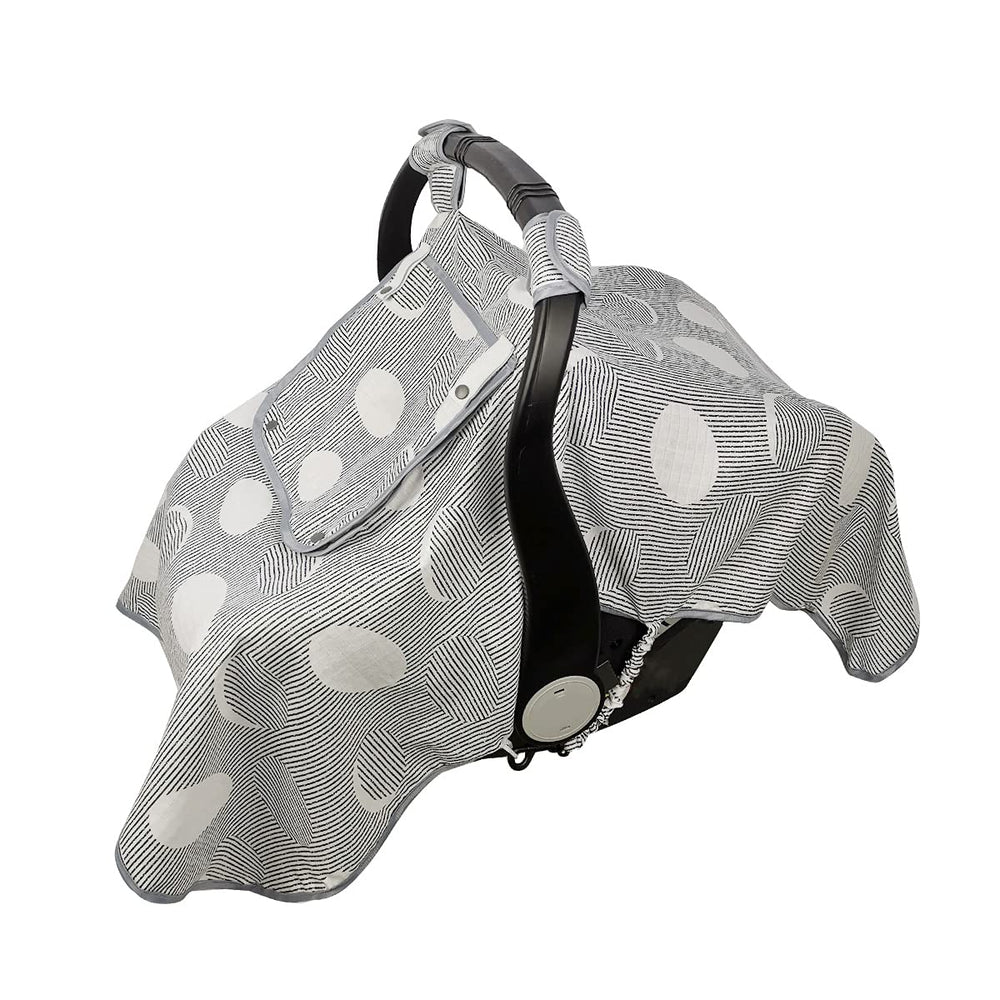 ICOPUCA car seat cover offers private-protection shield for baby on the go.