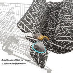 ICOPUCA cart cover with two toy loops to entertain baby during errands