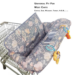 ICOPUCA universal fit diagram demonstrates compatibility with most grocery carts.