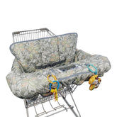 ICOPUCA shopping cart cover grey leaves on cart protects baby during shopping