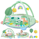 ICOSY Baby Play Gym Mat assembly shows quick setup for cozy tummy time sessions.