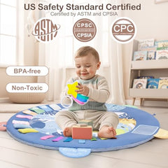 ICOSY Baby Play Gym Mat detachable toys boost sensory engagement.