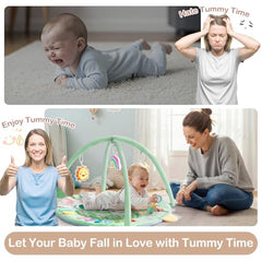 ICOSY Baby Play Gym Mat flat-floor view highlighting ample space for exploration.