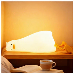Icotoibabie lying-flat-duck night light on bedside with warm glow for bedtime