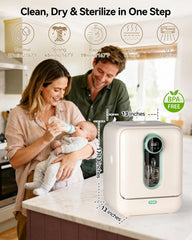 ICUIRE modes panel displays cleaning, sterilization, and drying options