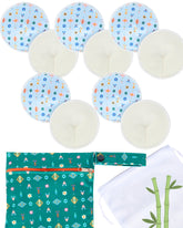 IDAHO JONES nursing pads packaging shows eco-friendly reusable design for leak protection.