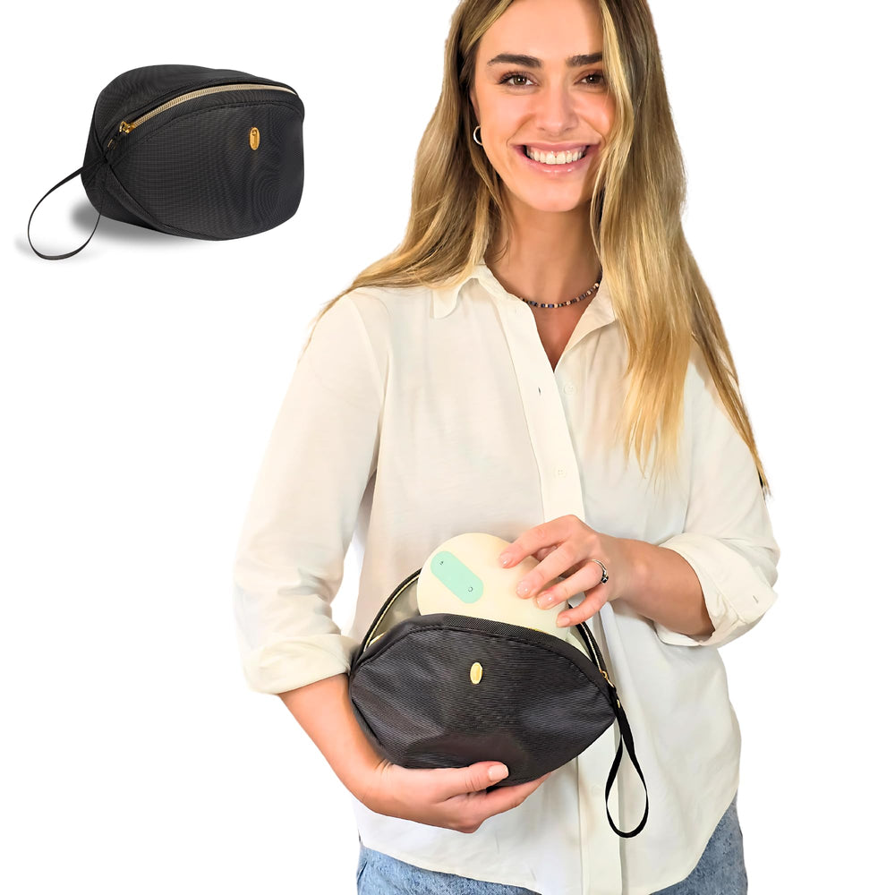 IDAHO JONES wearable-pump-bag front view showing travel-ready organization for pumping gear