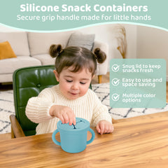 Idooss snack container showing handles and lid for easy toddler use