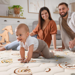ieBabay Boho Rainbow Play Mat cushioned surface ideal for tummy time and falls