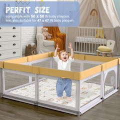 ieBabay Boho Rainbow Play Mat back view highlights non-slip surface stability