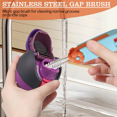 ieesspd soft and hard bristle heads for versatile scrubbing.