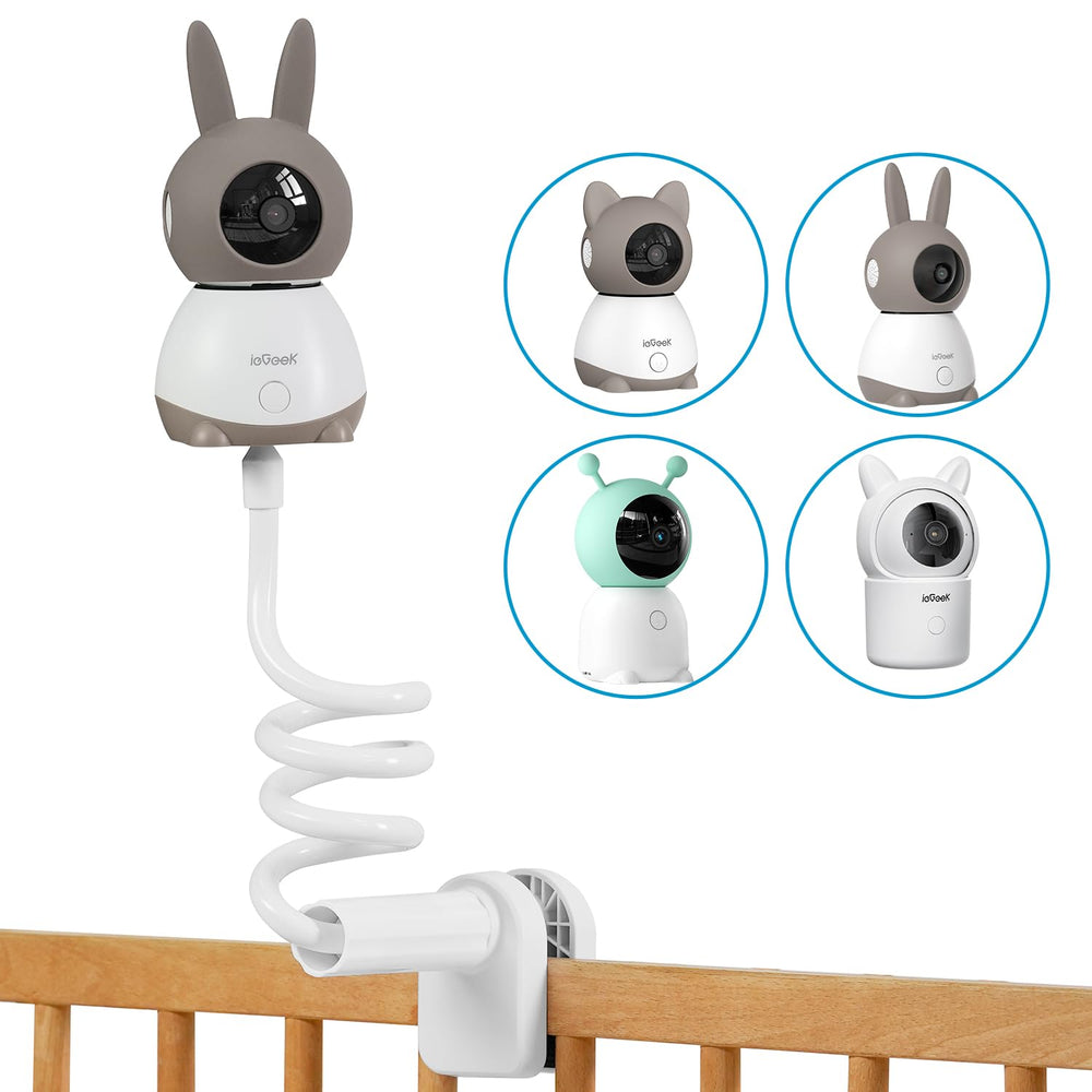 ieGeek baby monitor bracket assembly enables secure setup on varied surfaces.