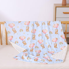 iEvolve nursery blanket features classic design suitable for any room.