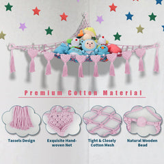 iHansee LED star light hammock in pink provides soft ambient lighting.